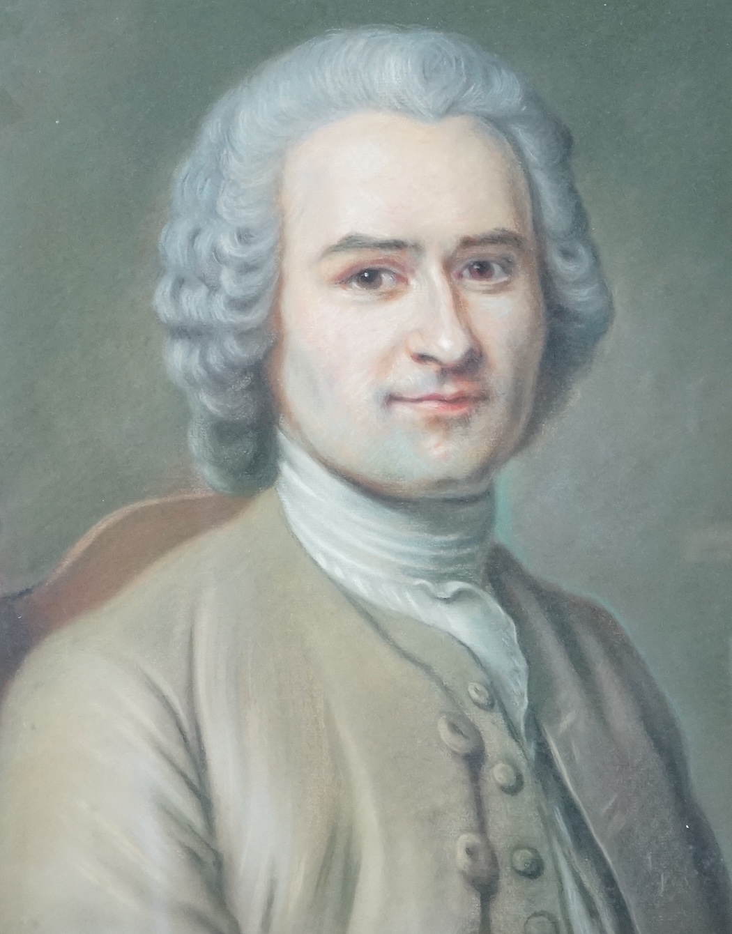 After Maurice Quentin de La Tour (French, 1704-1788), Portrait of the philosopher and writer Jean-Jacques Rosseau, pastel, 44 x 36cm